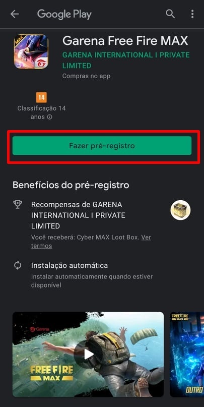 pré-registro free fire max fazer pré-registro