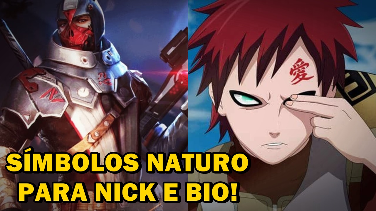 Símbolos de Naruto para Nick no Free Fire: Copiar e Colar ☁ᔪᔭဓူ - Free Fire  Central